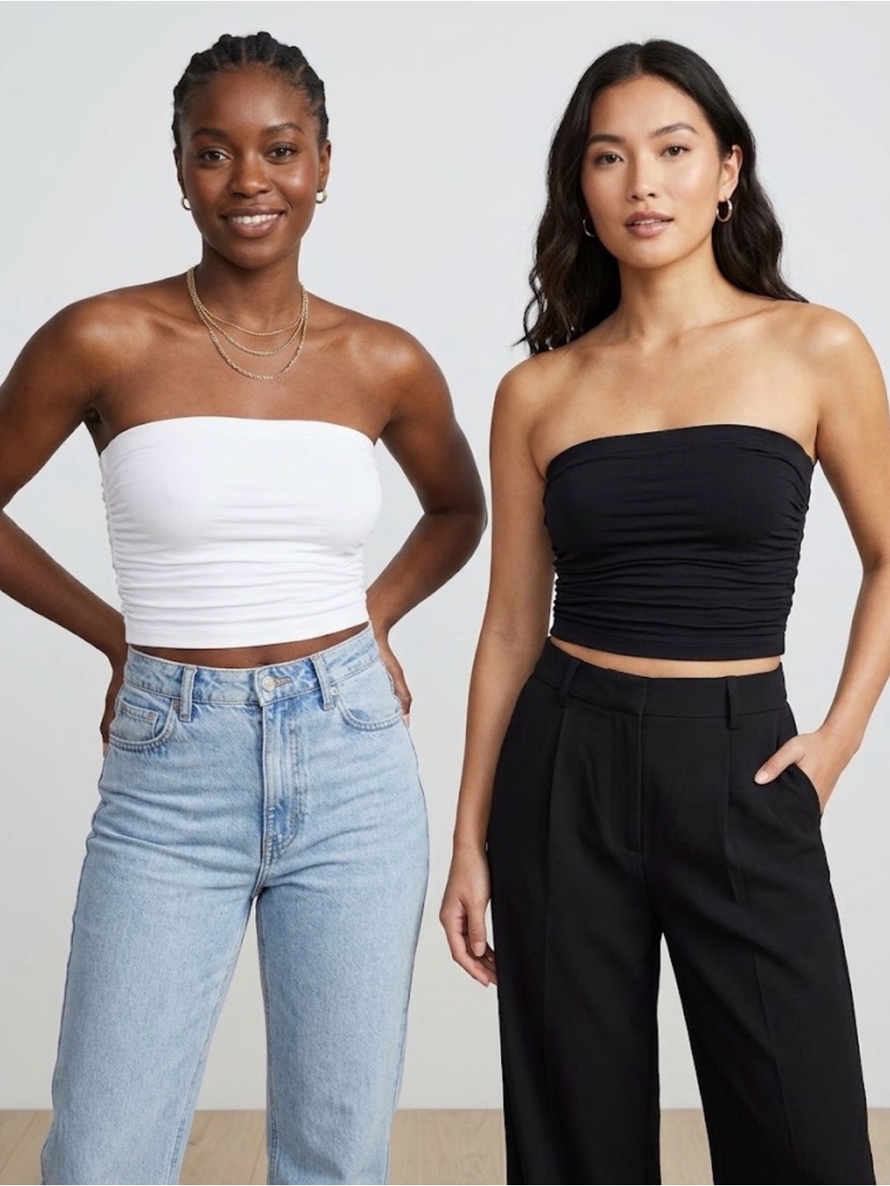 Classic Two-Pack Mini Tube Skirts - Black & Cream